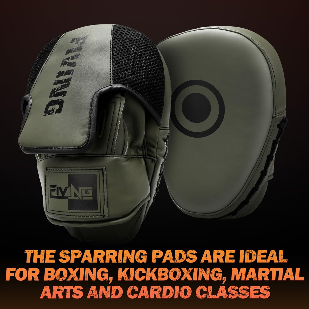 Leather Boxing Pads for Men Women Kids Focus Mitts Training Equipment Olive Green