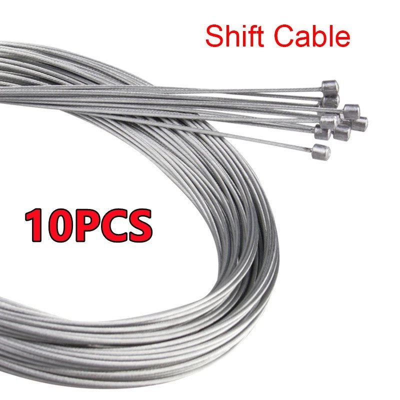 Bicycle Brake and Gear Cable Set 2M for MTB and Road Bikes - Silver