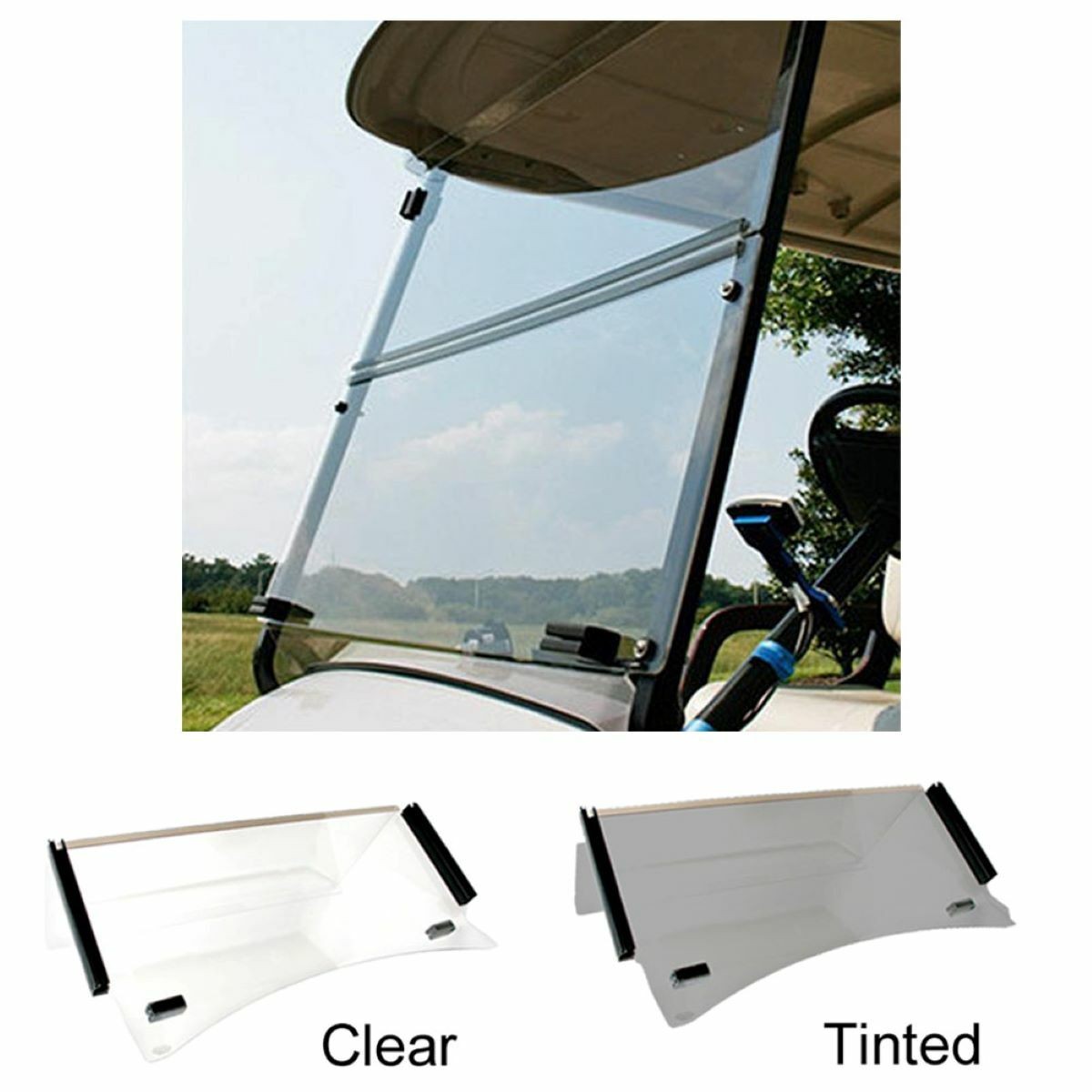 Fold Down Windshield for E-Z-GO TXT Golf Cart 2014+ Clear Acrylic