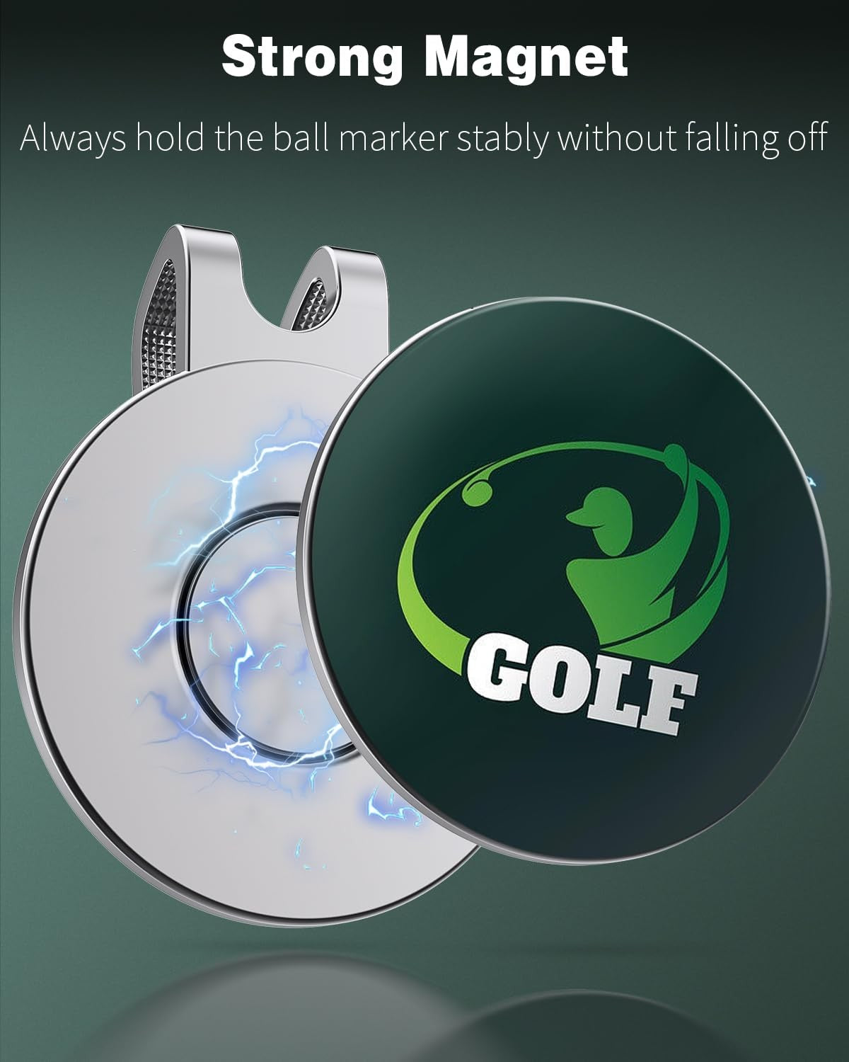 Magnetic Golf Hat Clips with Ball Marker Holders - 3 Pack