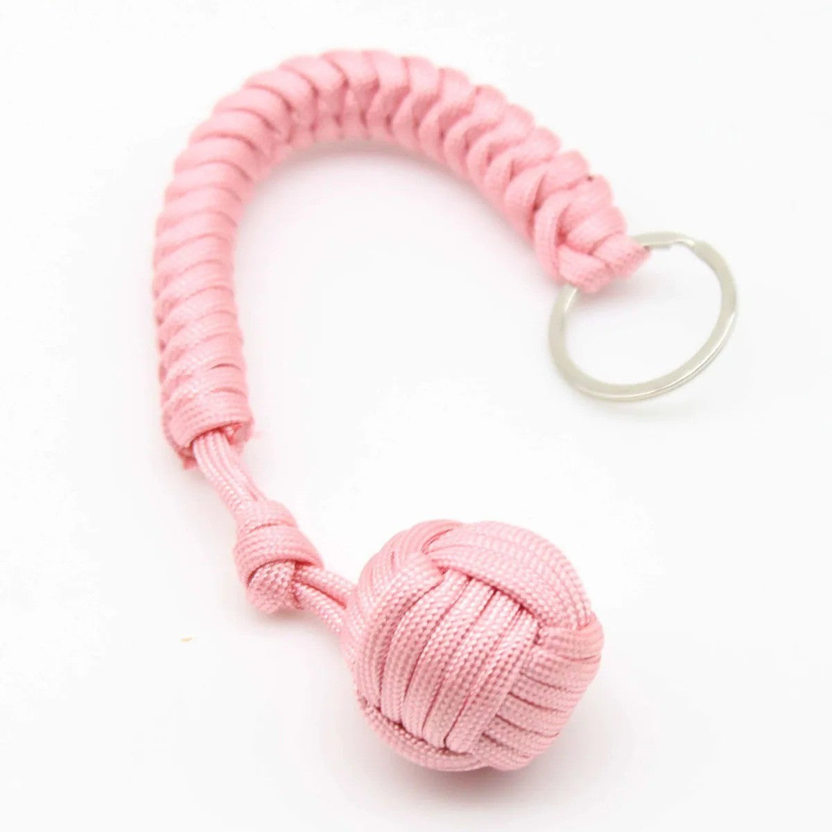 Paracord Monkey Fist Keychain Outdoor Survival Accessory with Steel Ball