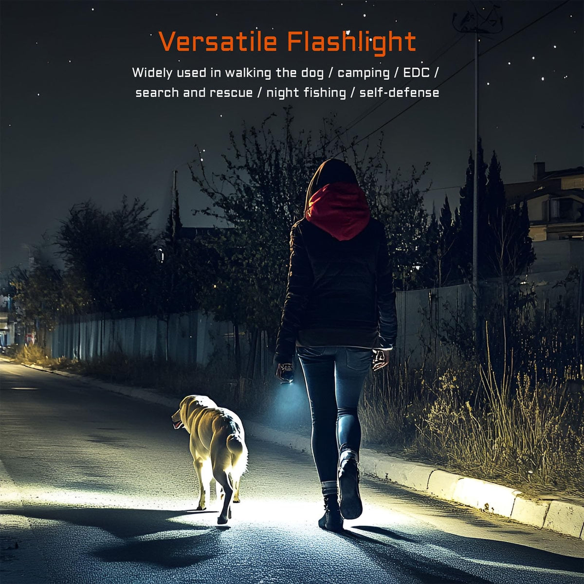Rechargeable LED Tactical Flashlight 1400 Lumens for Camping Emergency