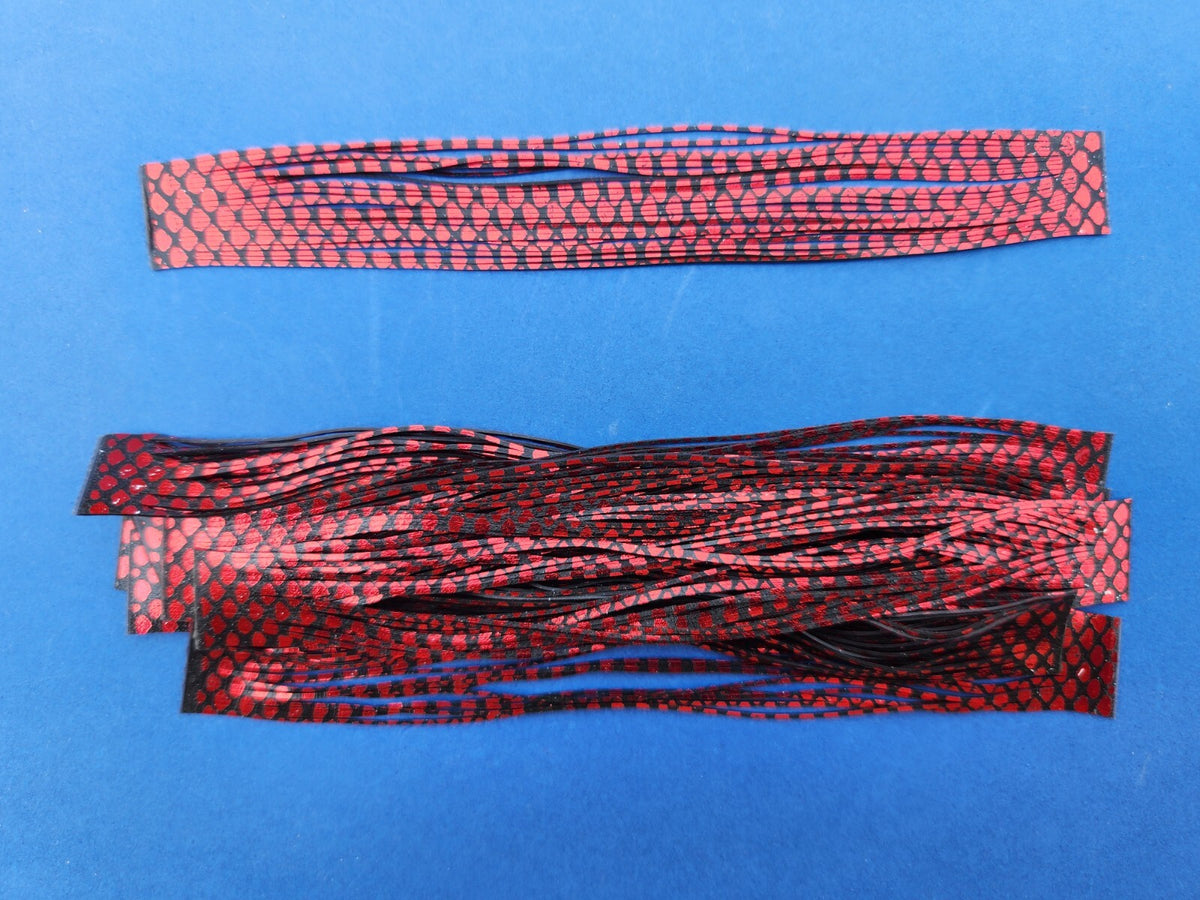 Red Chrome Silicone Skirt Tabs for Spinner Baits & Jigs - Fishing Replacement Material