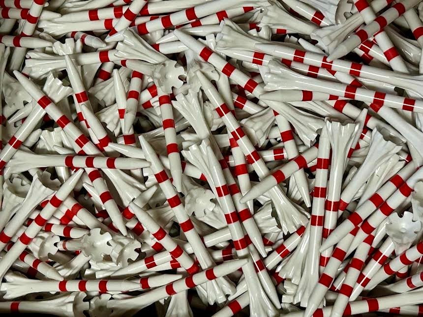 Golf Tees Bulk Pack 2.75 Inch White Red 6-Prong Durable Performance