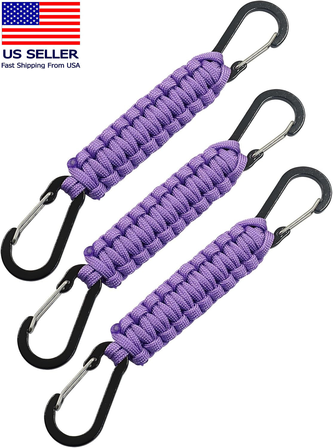 Paracord Keychain with Carabiner Clip - Multi-Use Outdoor & Everyday Carry
