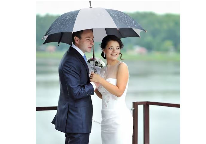 Golf Umbrella Set in Black and White - 2 Pack, 60-Inch Coverage