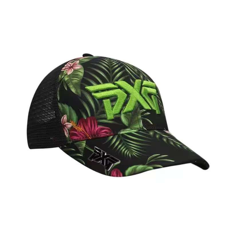Adjustable Golf Cap with Magnetic Ball Marker Unisex Floral Design