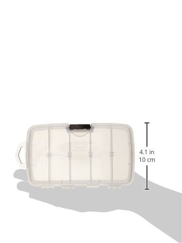 Small Double-Sided Tackle Box with Adjustable Compartments - Clear Plastic