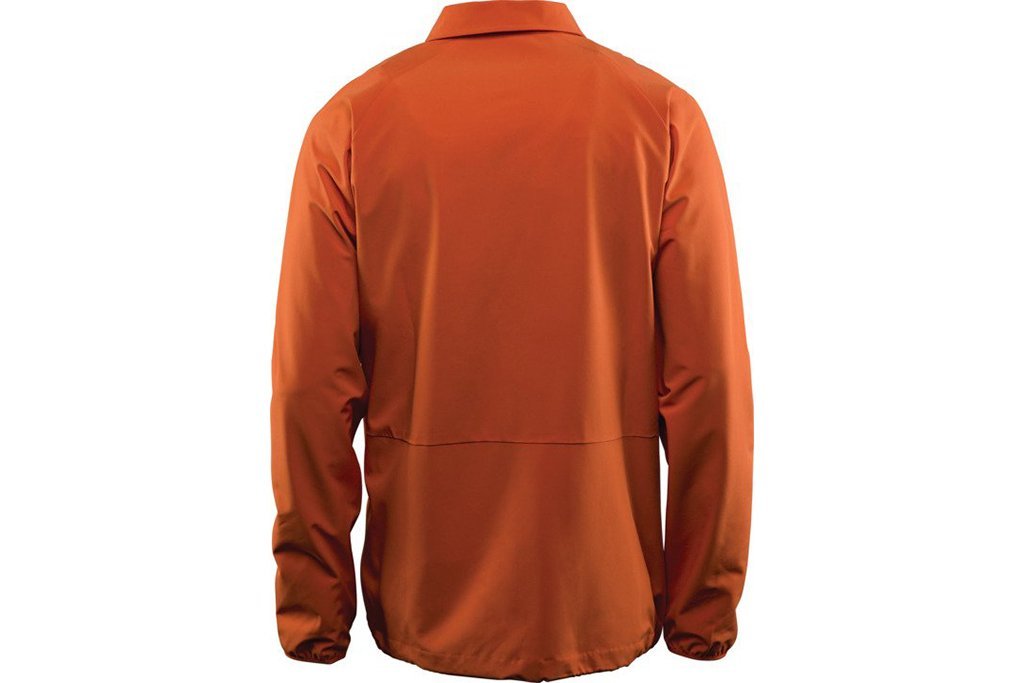 Men's Water-Resistant Coaches Jacket - Orange, Large, 4-Way Stretch