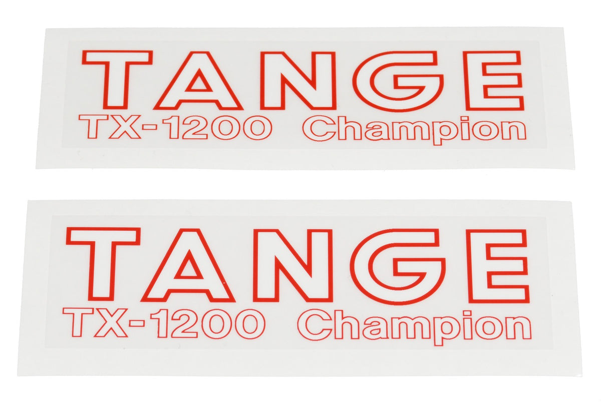 BMX Bike Fork Decals - Tange TX-1200 Red Outline White Letters - Pair