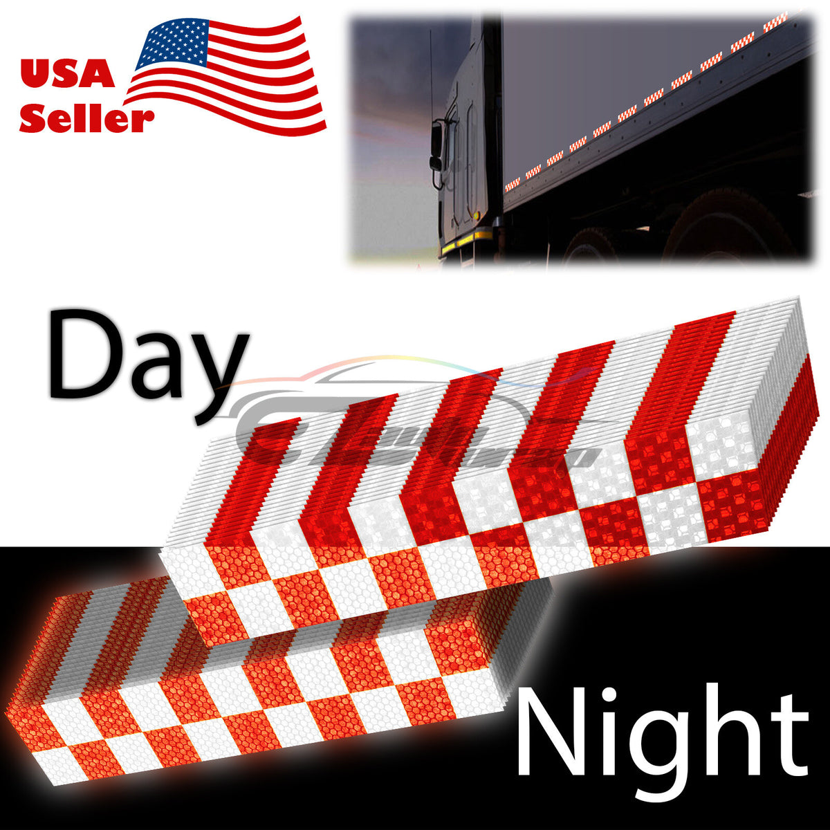 Reflective Safety Tape Stripe 12 Inch DOT-C2 Conspicuity Warning Trailer