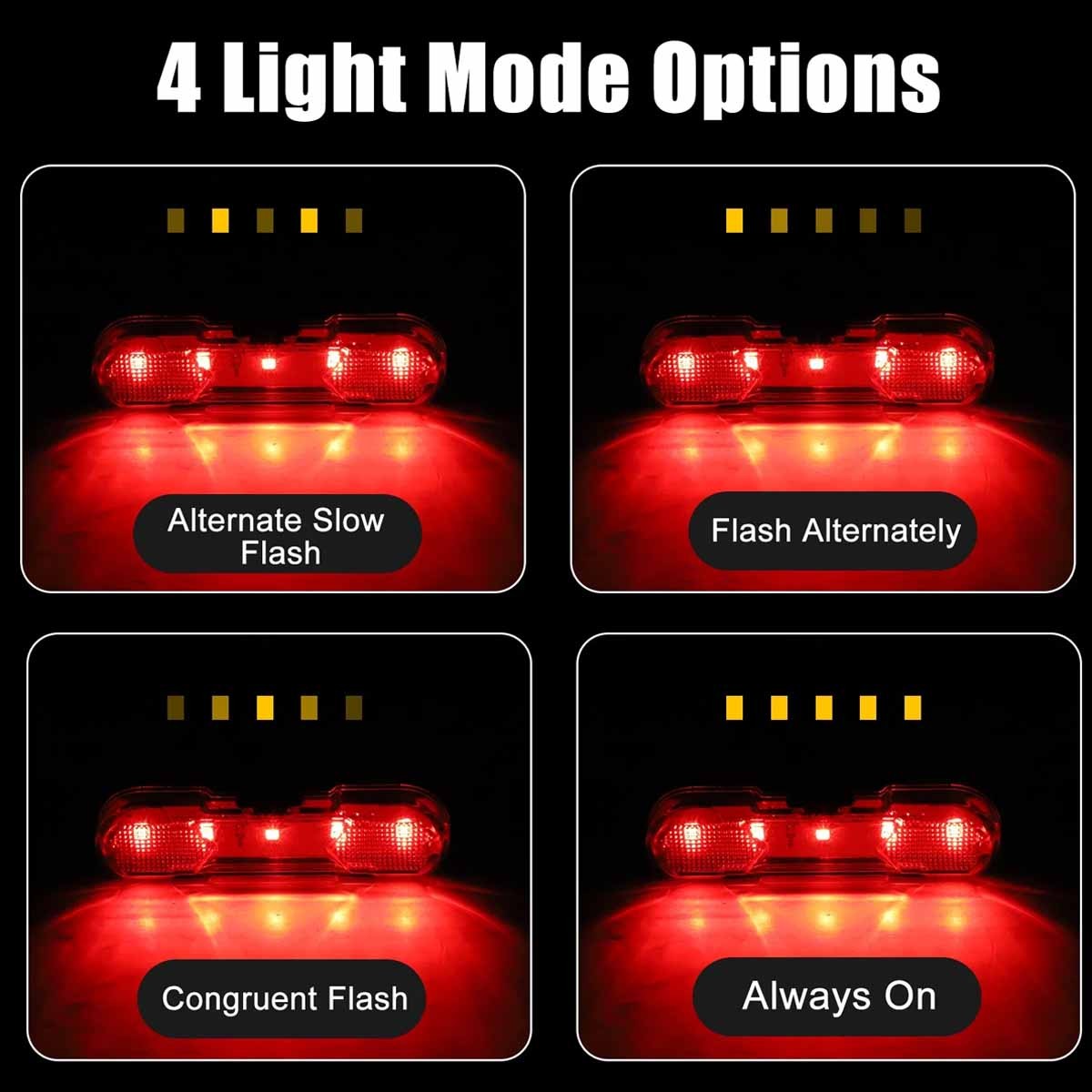 USB Rechargeable Bike Front and Rear LED Headlight Set - Waterproof Cycling Lights