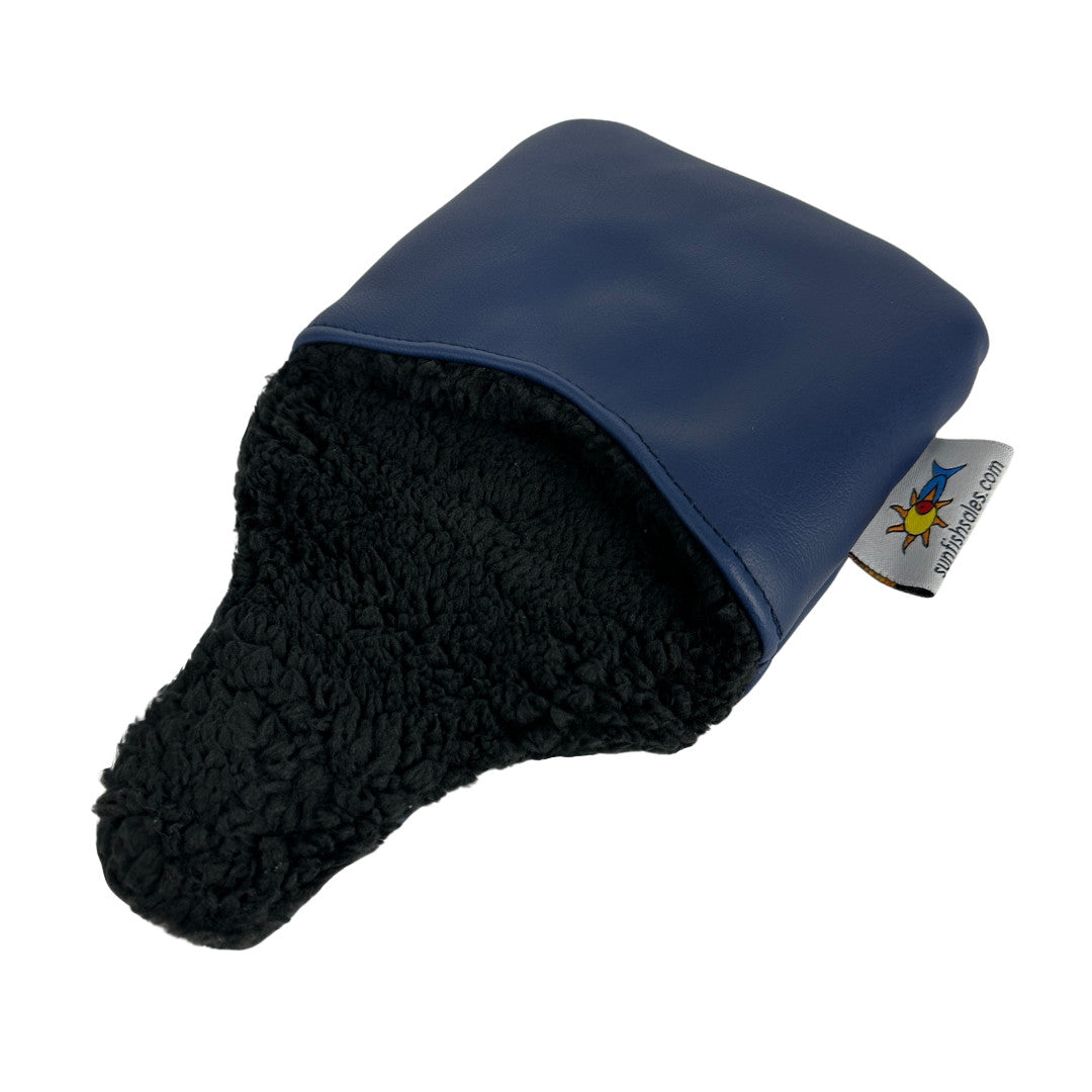 Golf Mallet Putter Headcover with Magnetic Closure - Navy Leather