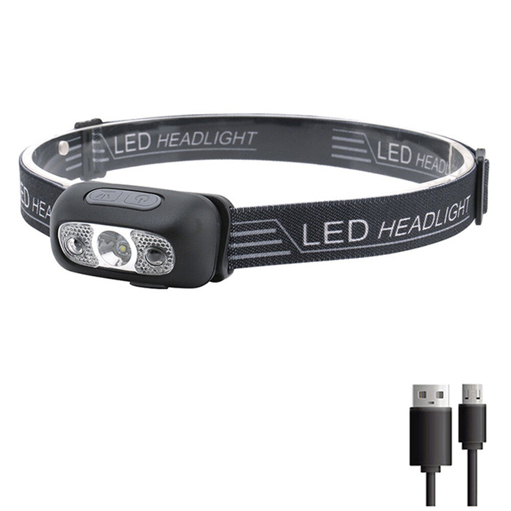 USB Rechargeable Waterproof LED Headlamp for Camping Hiking Running