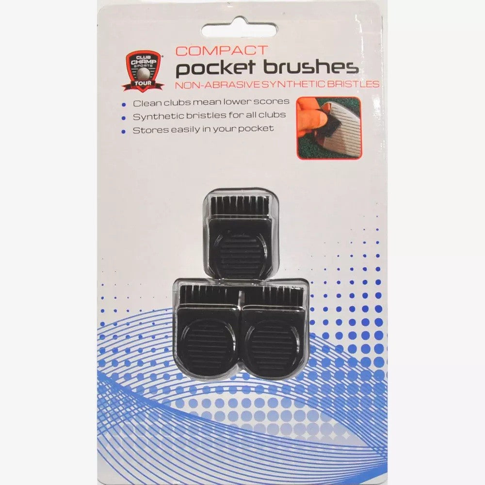 Compact Pocket Golf Club Brush Set - 3 Pack Portable Cleaning Tools