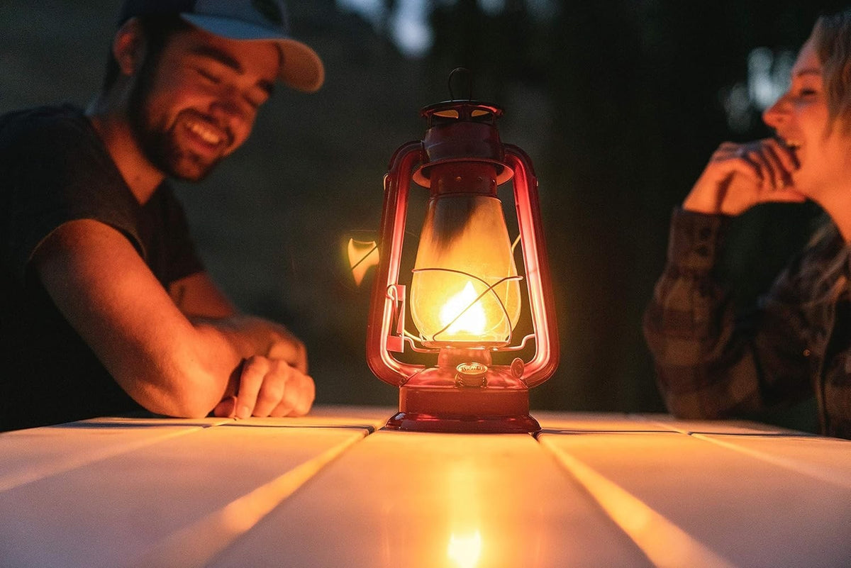 12-Inch Metal Kerosene Oil Lantern with Glass Globe and Adjustable Wick for Camping and Emergency