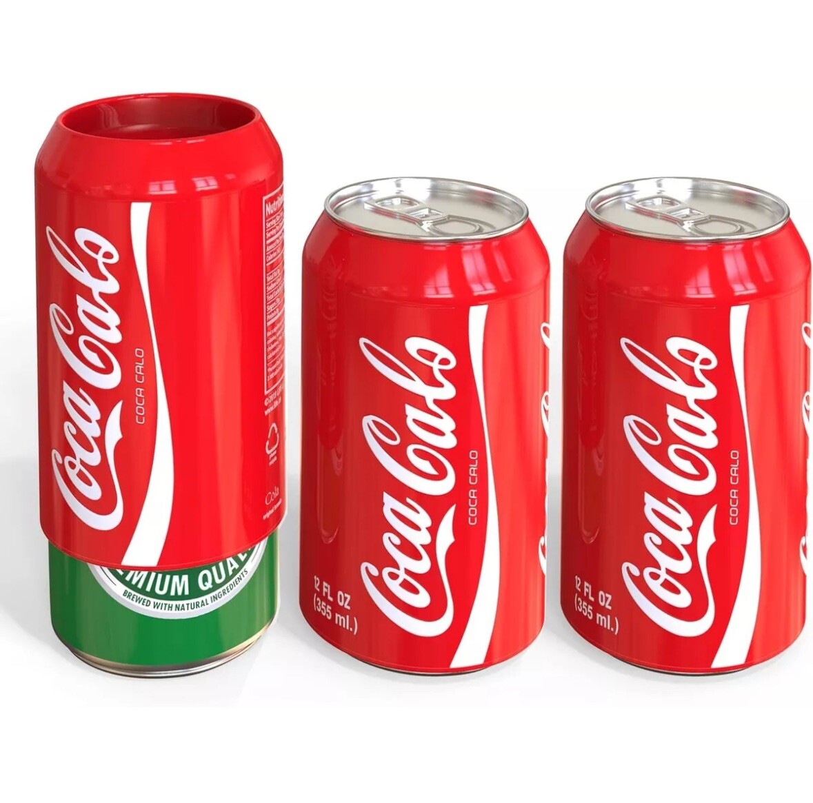 3 Pack Silicone Beer Can Sleeves - Hide a Beer 355mL, Coca-Cola Style