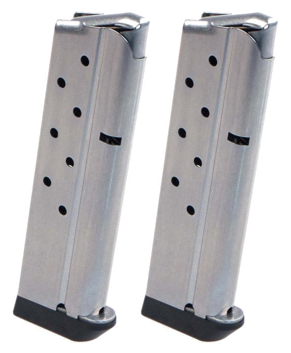 2-Pack 1911 10mm Stainless Steel Magazines with Bumper Pad - 8 Rounds