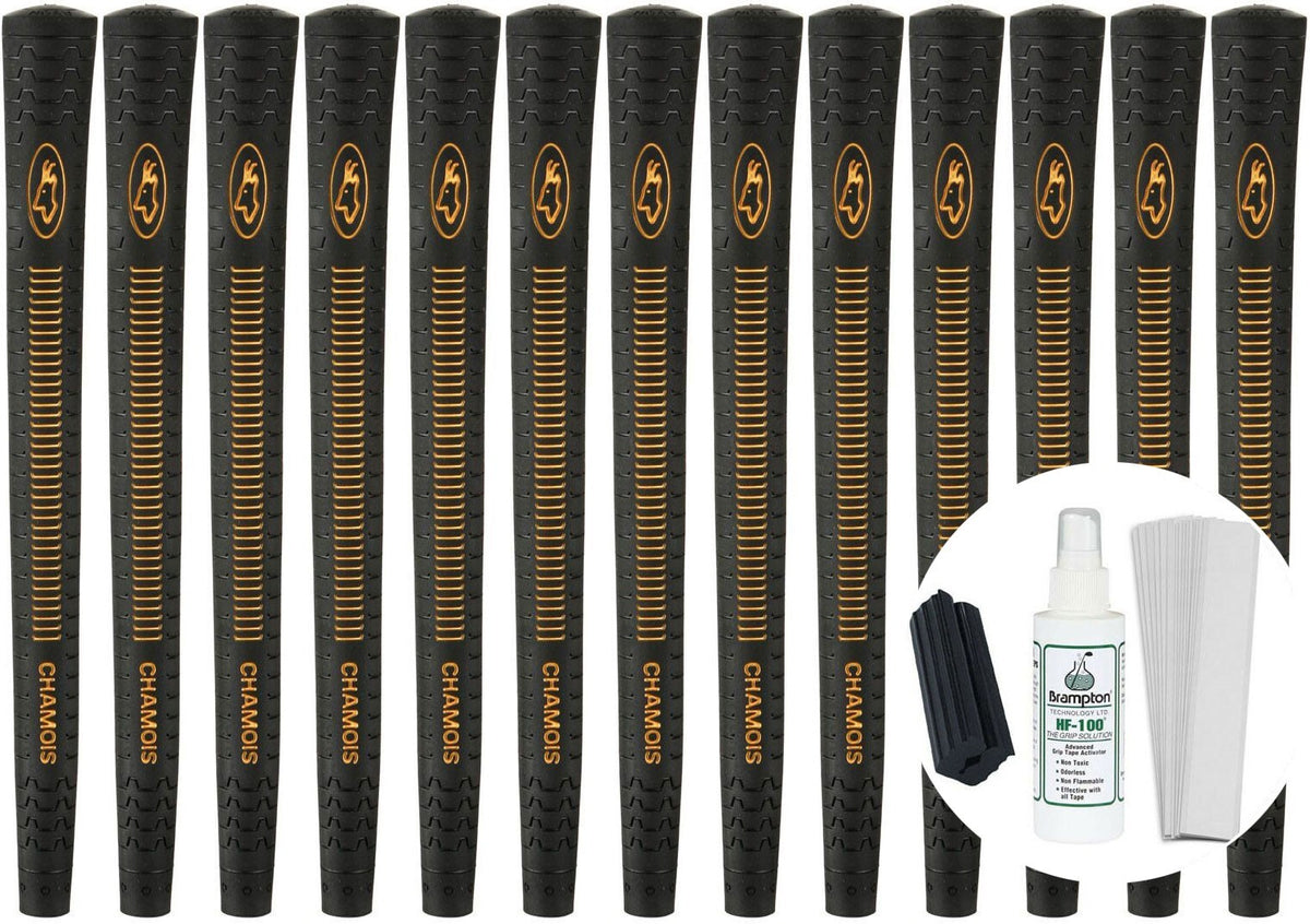 Golf Grip Set 13 Jumbo Black Chamois Grips with Kit - Comfortable & Soft