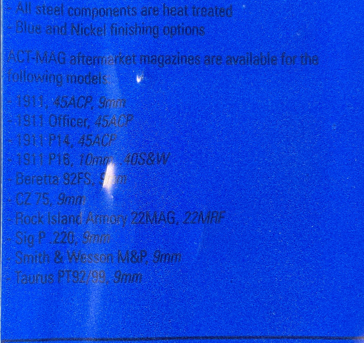 9mm 1911 Magazines 2 Pack - Blued Steel Replacement for Rock Island Armory