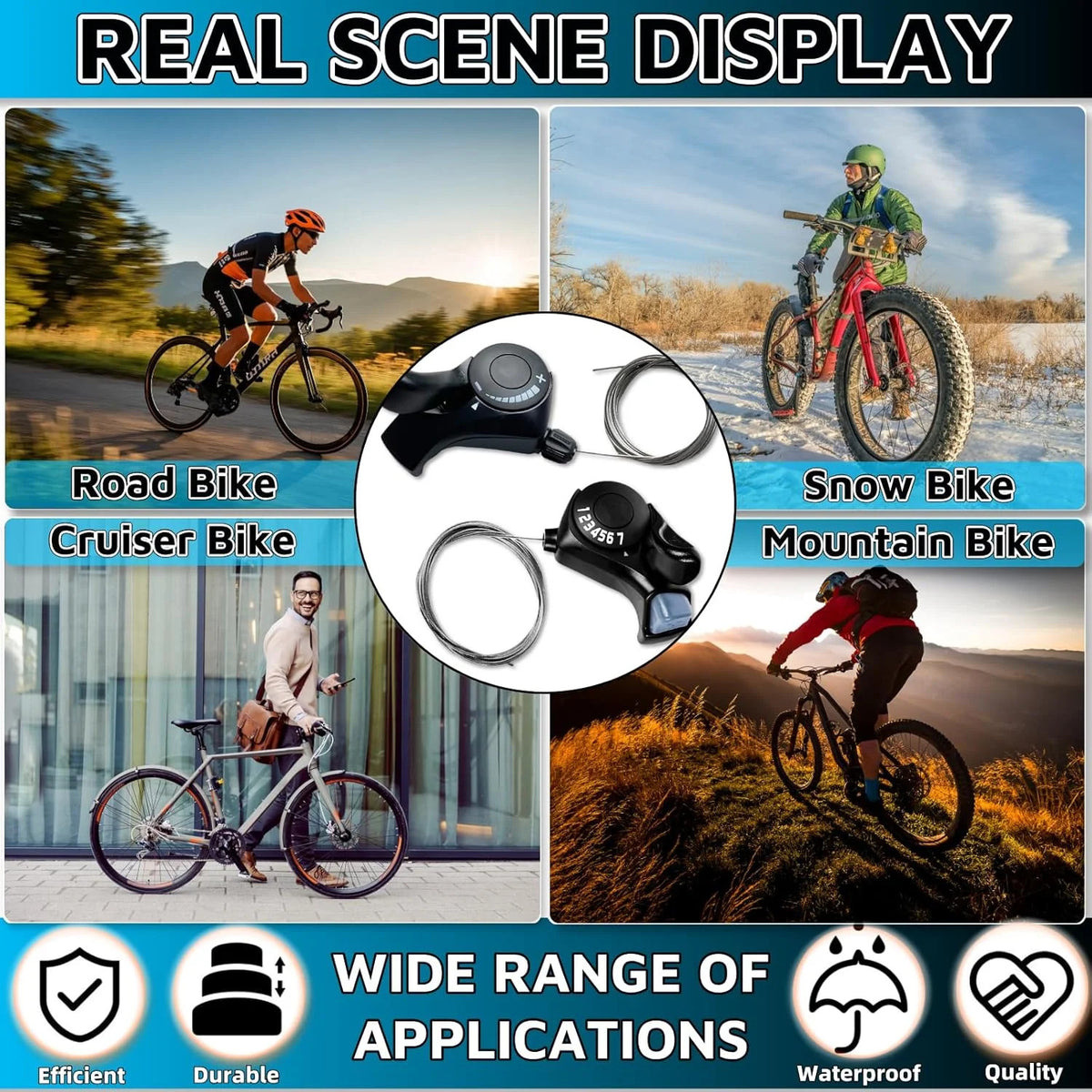 7 Speed Bicycle Gear Shifter Set Pair - 3x7 Transmission Mountain & Road Bike