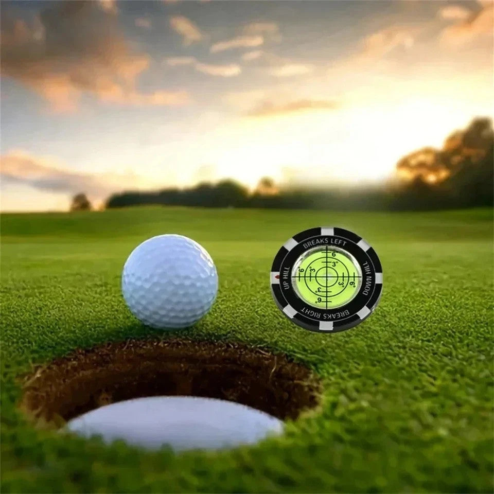 Golf Green Reader Ball Marker with Bubble Level for Putting Green