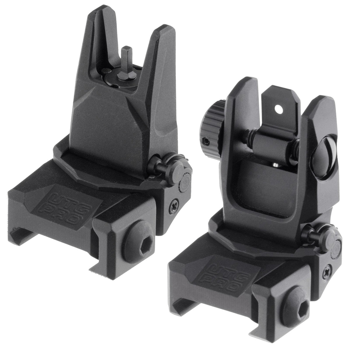 UTG Pro Flip-Up Iron Sights - Tactical Rifle Backup Sight Set