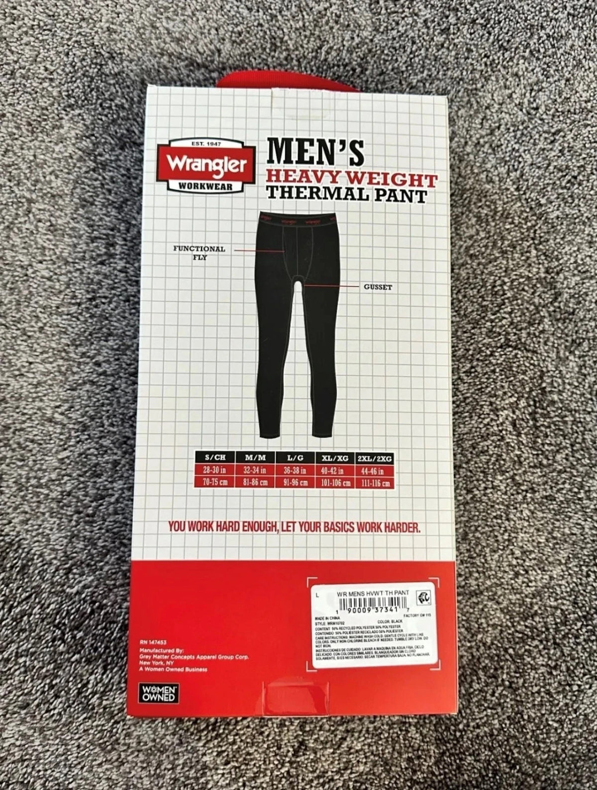 Thermal Waffle Pants for Men - 2XL Black Insulated Performance Pants