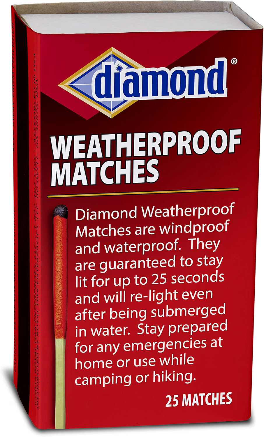 6-Pack Waterproof Weatherproof Matches for Camping and Survival - 150 Total