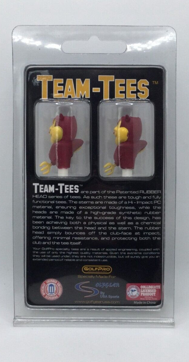 Arizona State Sun Devils Golf Tees - Rubber Head Team-Tees, Pack of 6