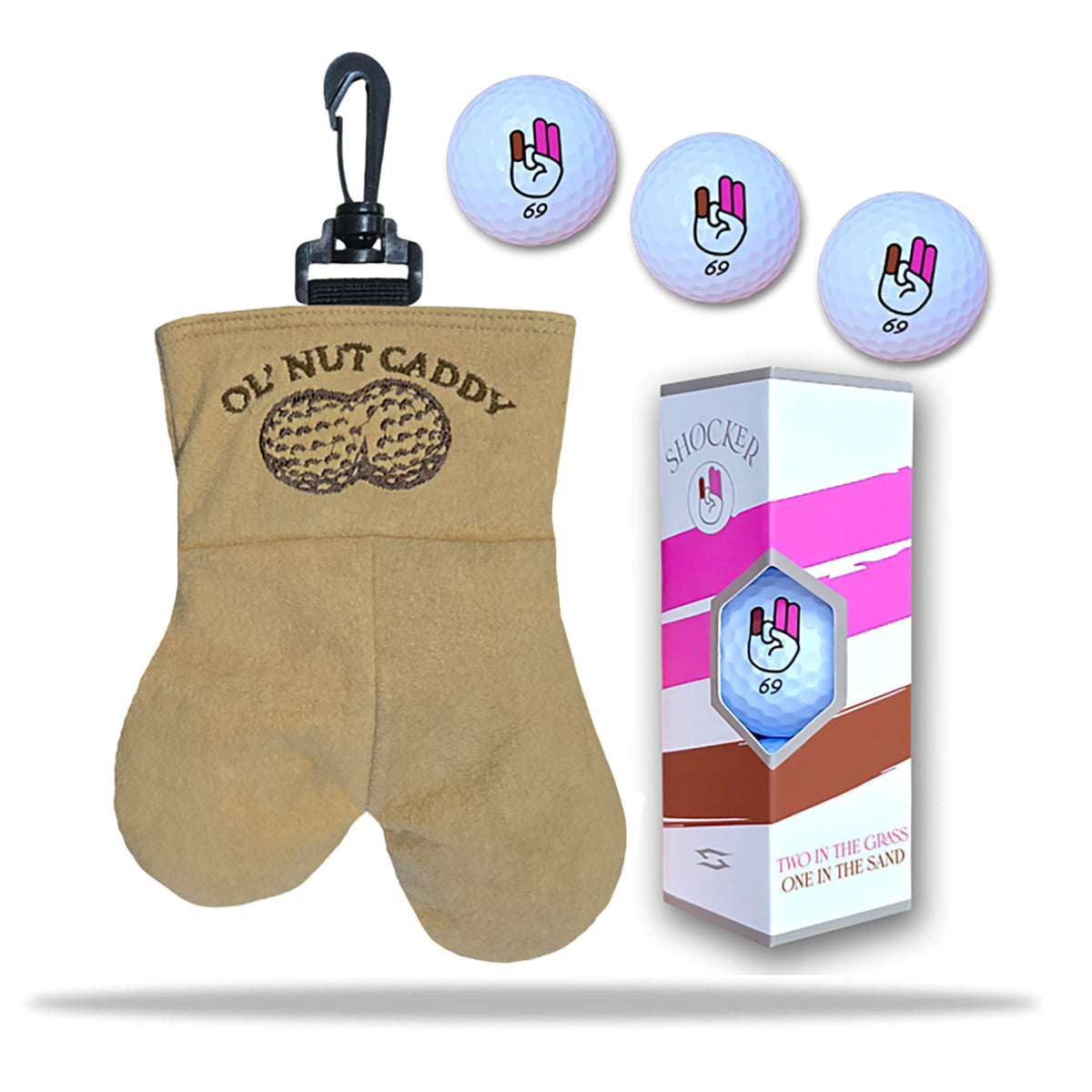 Golf Ball & Tee Pouch Set with Practice Balls - Durable Clip & Quick Access