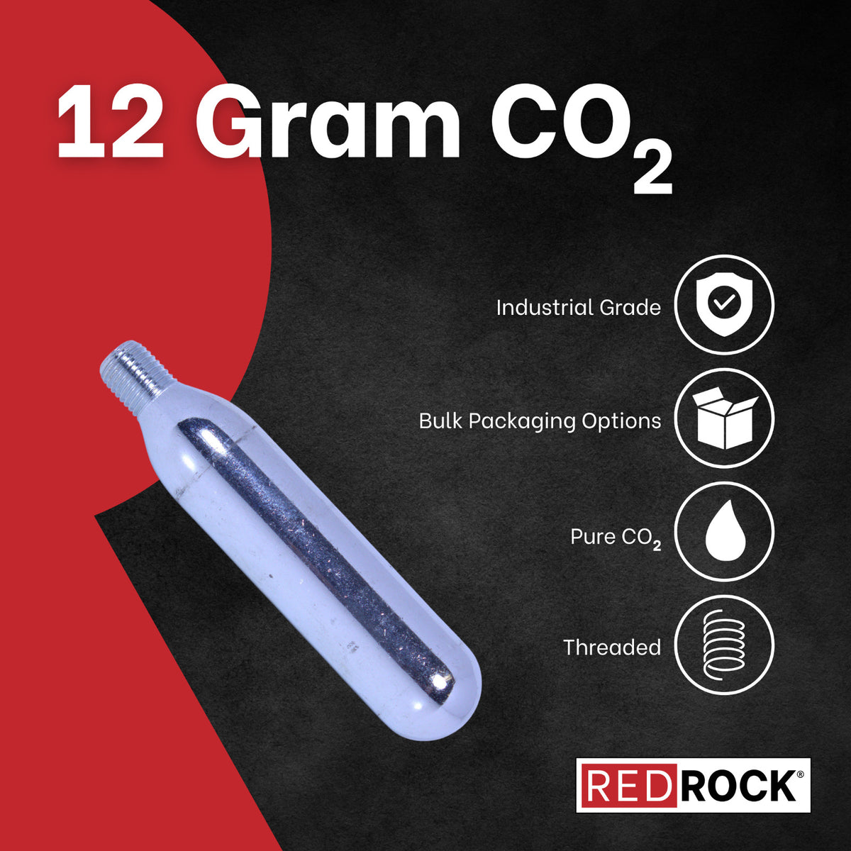 20 Pack 12 Gram Threaded CO2 Cartridges for Bicycle & Industrial Use
