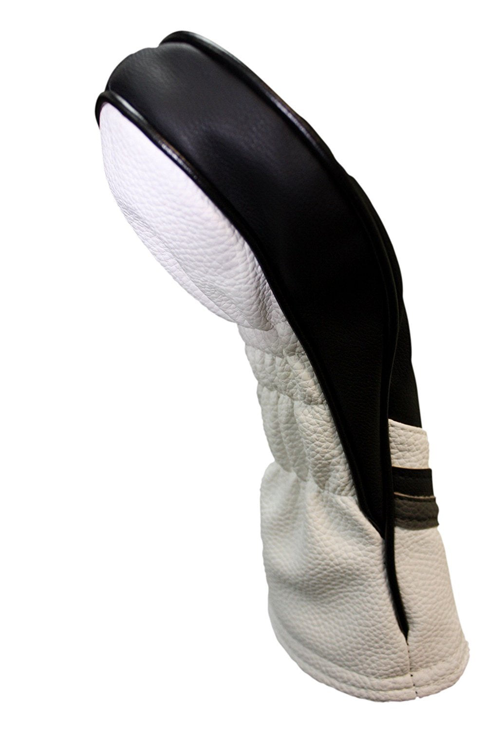 Leather Fairway Wood Headcover for Golf Clubs - Vintage Style #3 Black & White