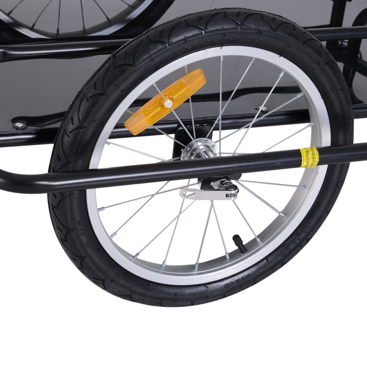 Heavy Duty Folding Bicycle Cargo Trailer with Hitch and 88 lbs Capacity - Black