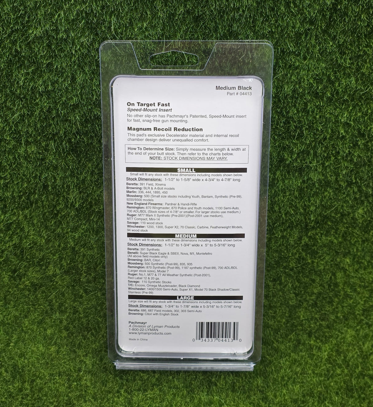 Recoil Pad for Shotgun and Rifle - Medium Black Slip-On Recoil Absorber