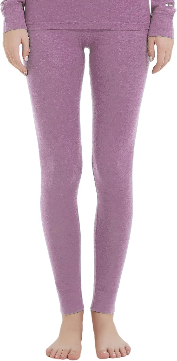 Women's Merino Wool Base Layer Pants - Midweight Thermal Long Johns