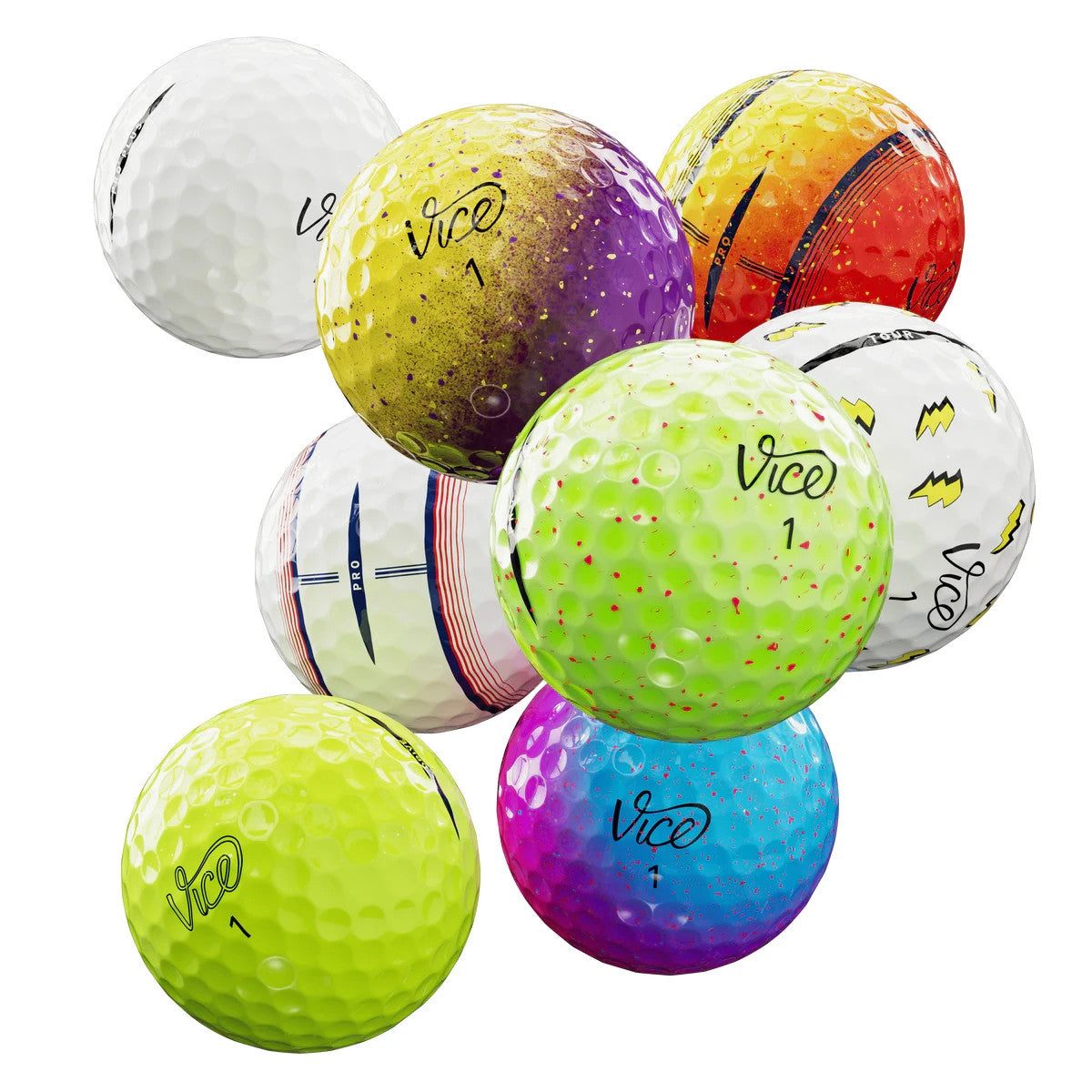 Golf Balls Variety Pack - 24 Brand New Shade Tracer Drip Box Included
