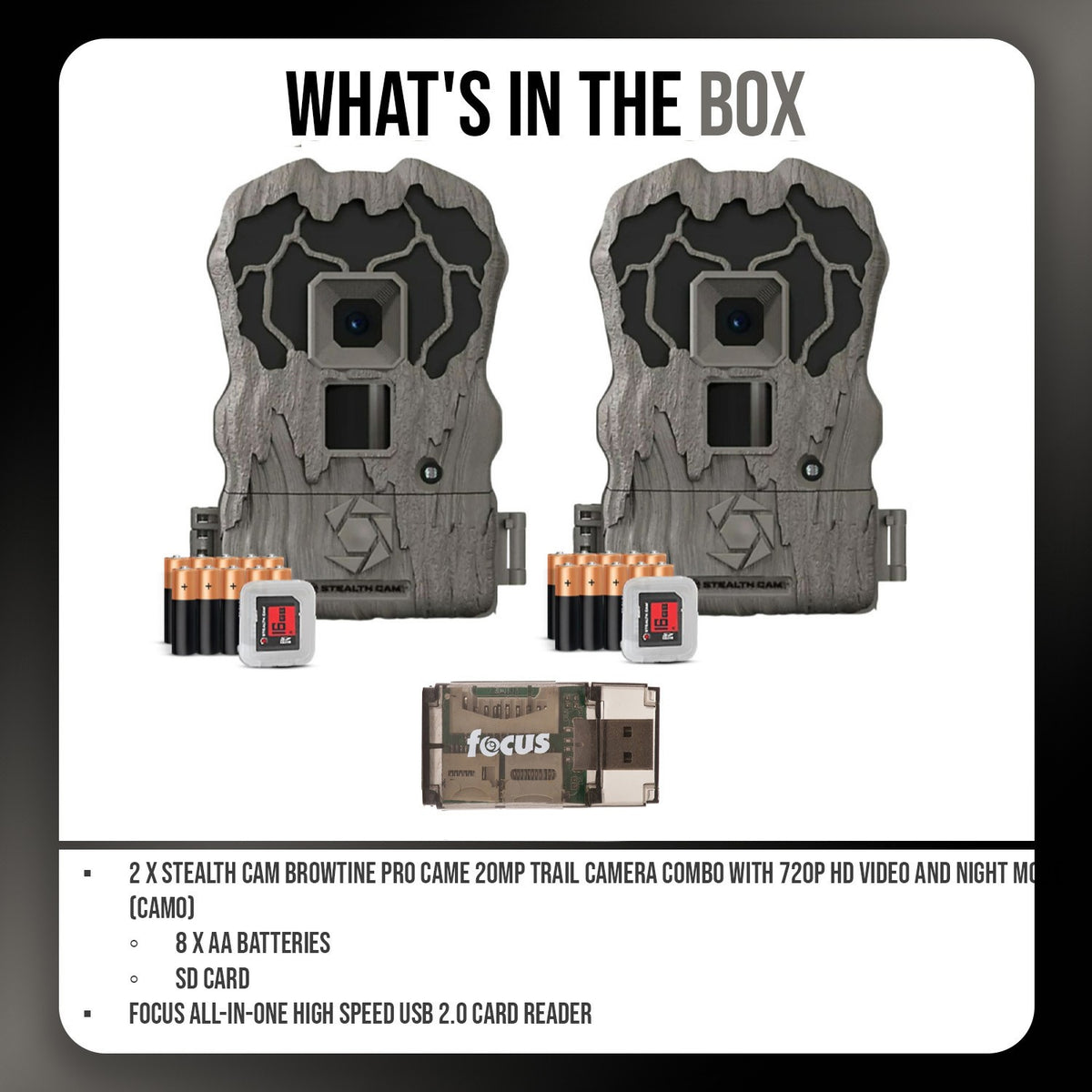 20MP Trail Camera Bundle with 720P HD Video Camo 2 Pack