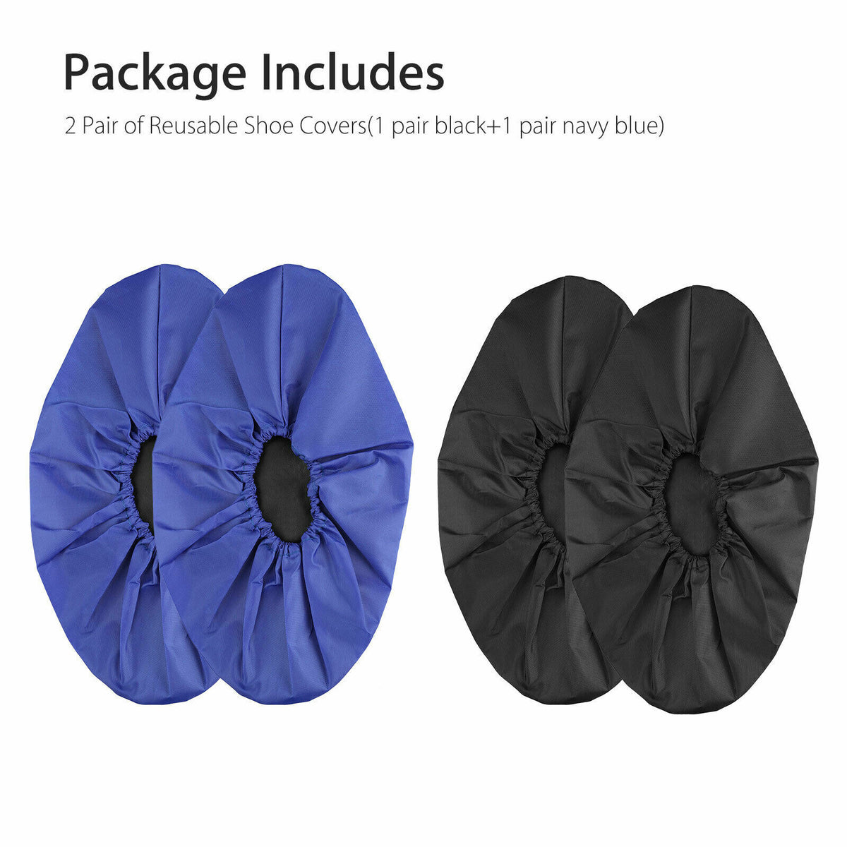 Waterproof Reusable Shoe Covers with Non-Slip Soles - Fits Up to US Men’s Size 10