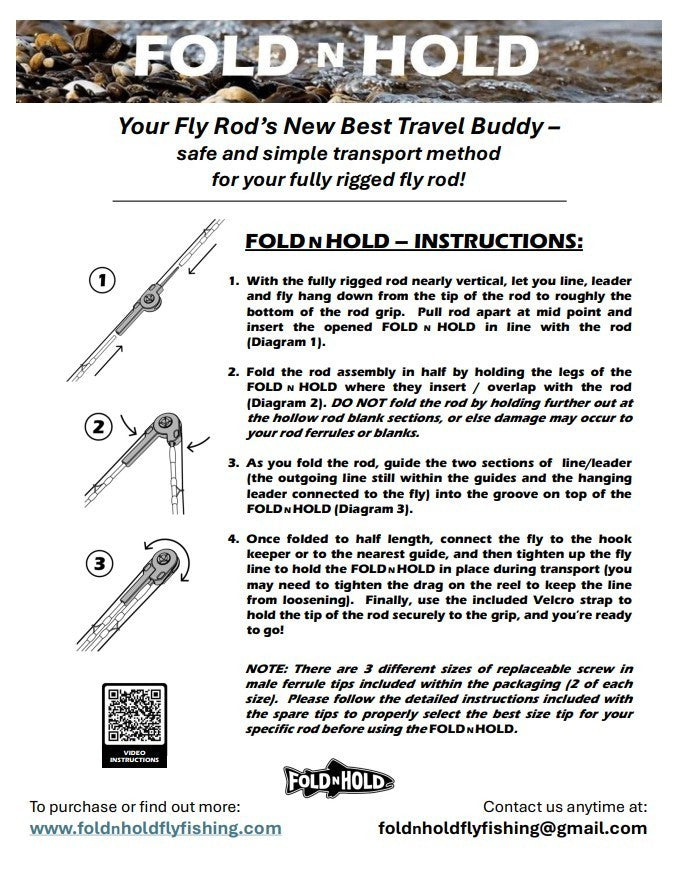 Fly Rod Transport Solution - Fold N Hold for 3-7 Weight Fly Rods