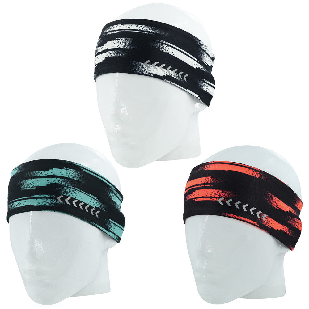 Reflective Sport Headband Moisture Wicking Hair Band for Running Cycling Yoga