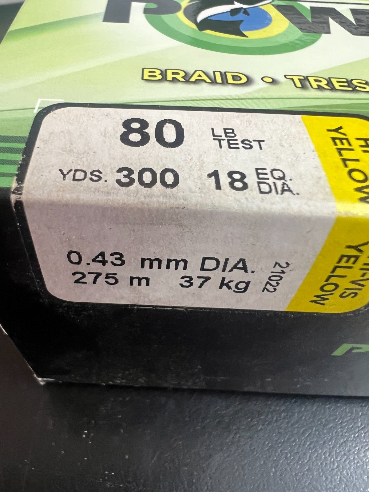 Power Pro Spectra Braid Fishing Line 80 lb 300 Yards High Vis Yellow