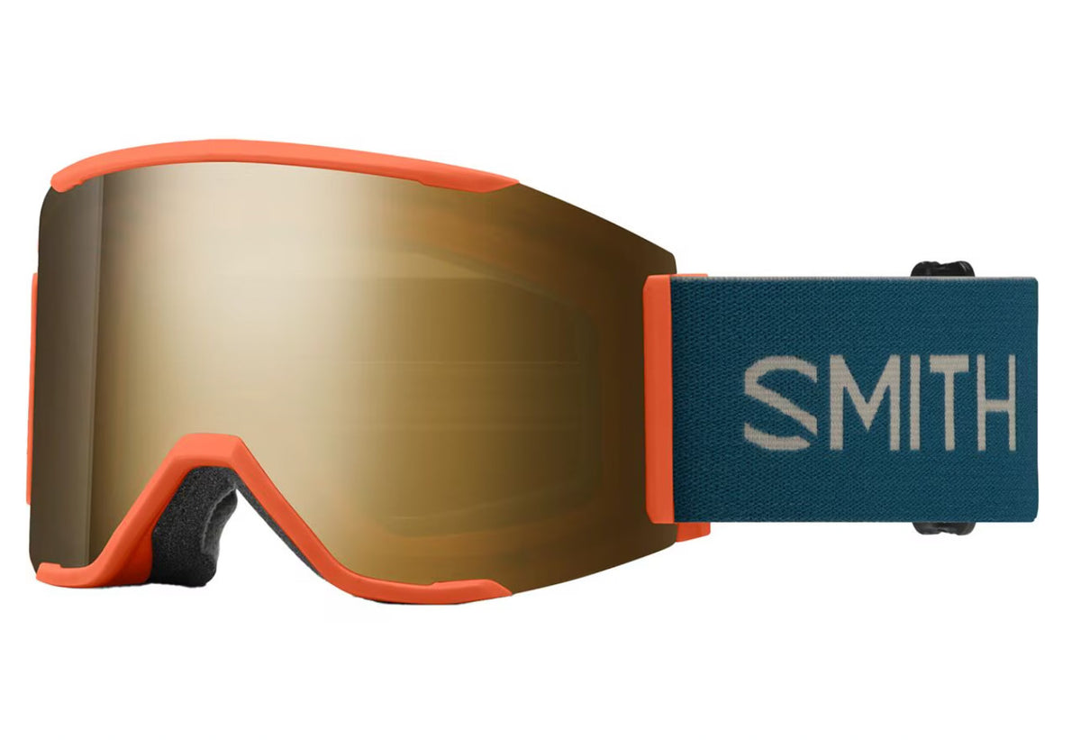 Snow Goggles with Sensor Lens - Rust Color, Black Gold Mirror & Blue Storm