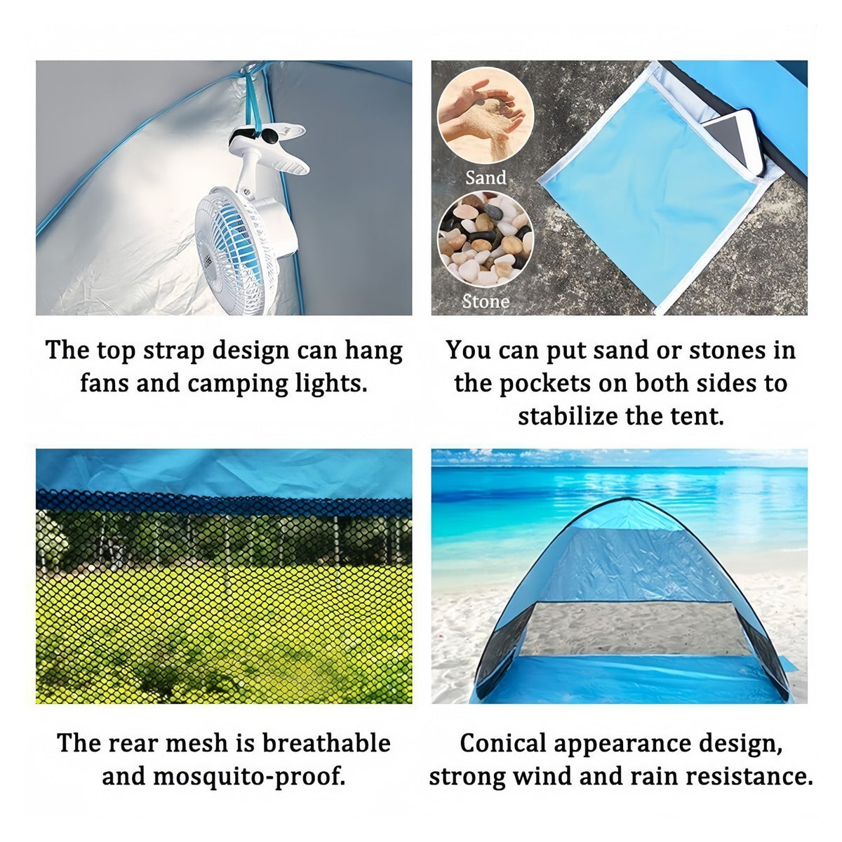 Portable Pop Up Beach Tent Sun Shade Shelter with Carry Bag - UV 50+ Protection