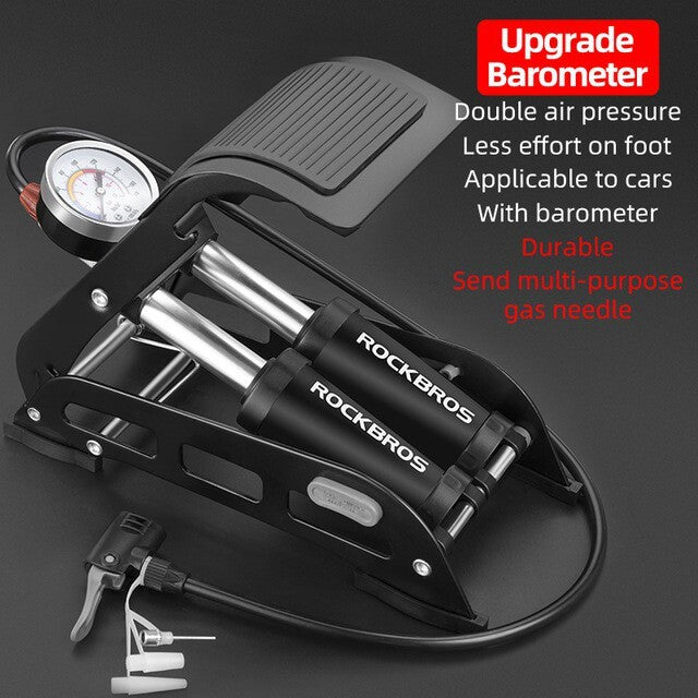 Portable Bike Floor Pump 160PSI Inflator for Bicycles, Motors, Cars