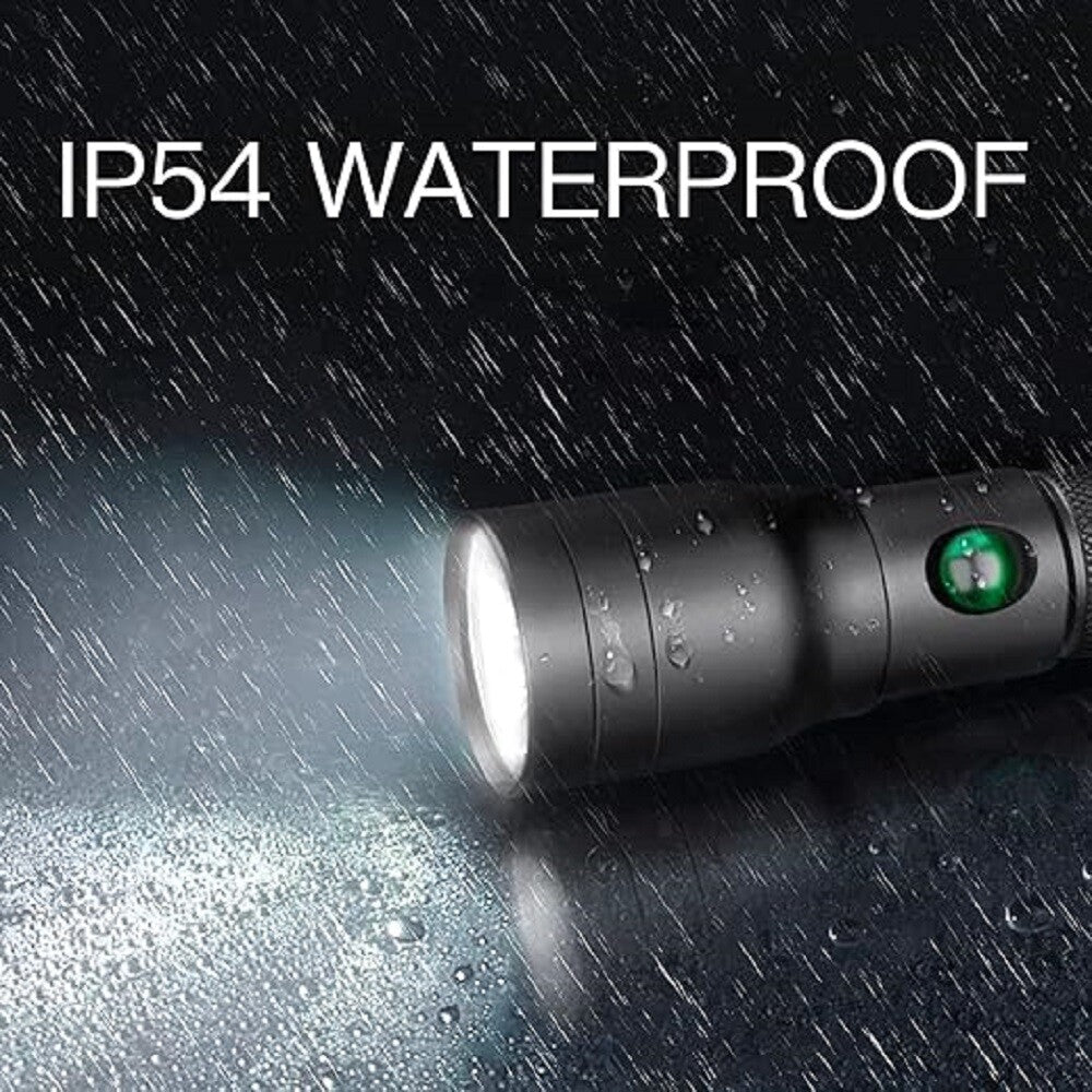 600 Lumen USB C Rechargeable LED Flashlight Waterproof Handheld Torch