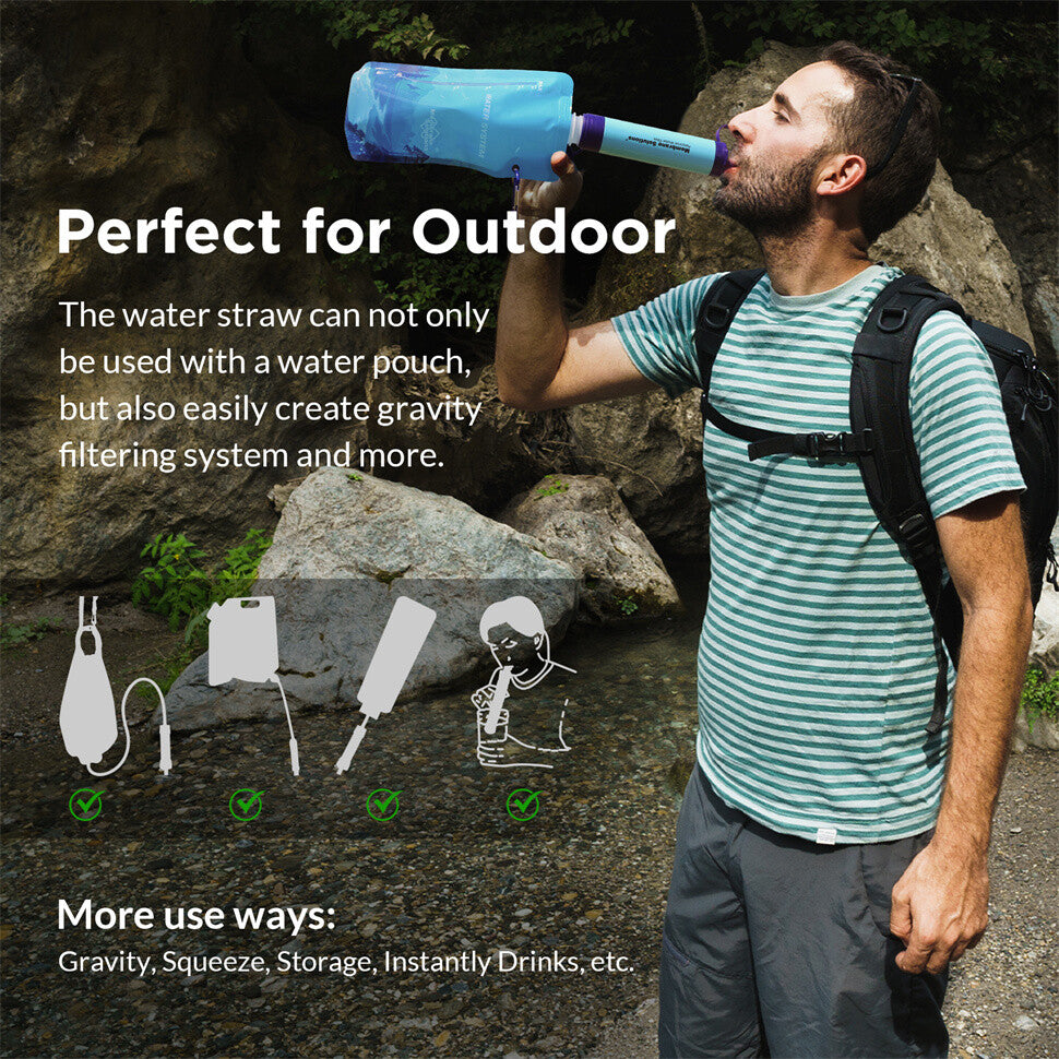 23oz Collapsible Water Bottle Reusable Foldable Drinking Pouch for Travel Camping
