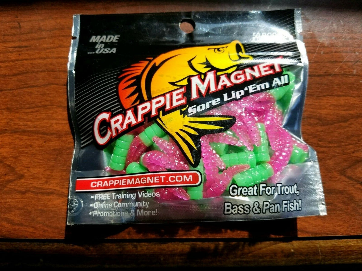 Crappie Magnet Lures Pack - Watermelon Color, 50 Pieces for Fishing