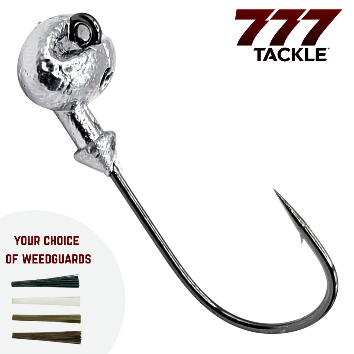 Recessed Football Jig Head with Heavy Hook and Weedless Design – Unpainted