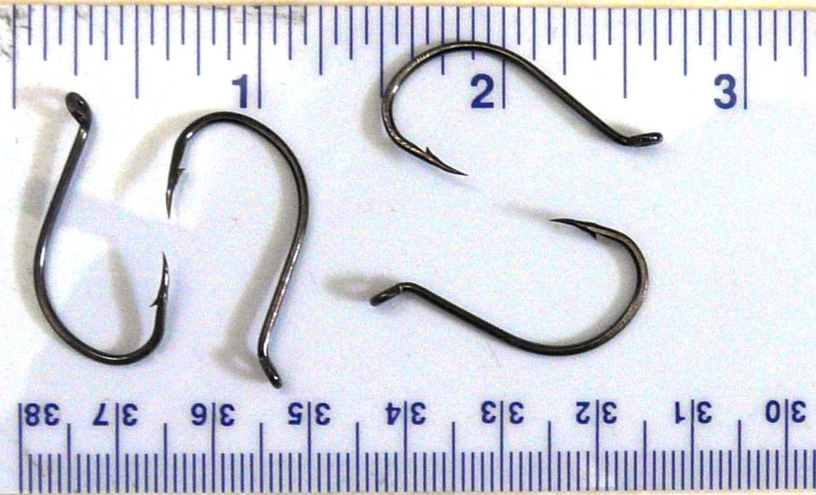 Fishing Hooks 1/0 Octopus Style Black Chrome - Premium Quality, Pack of 100